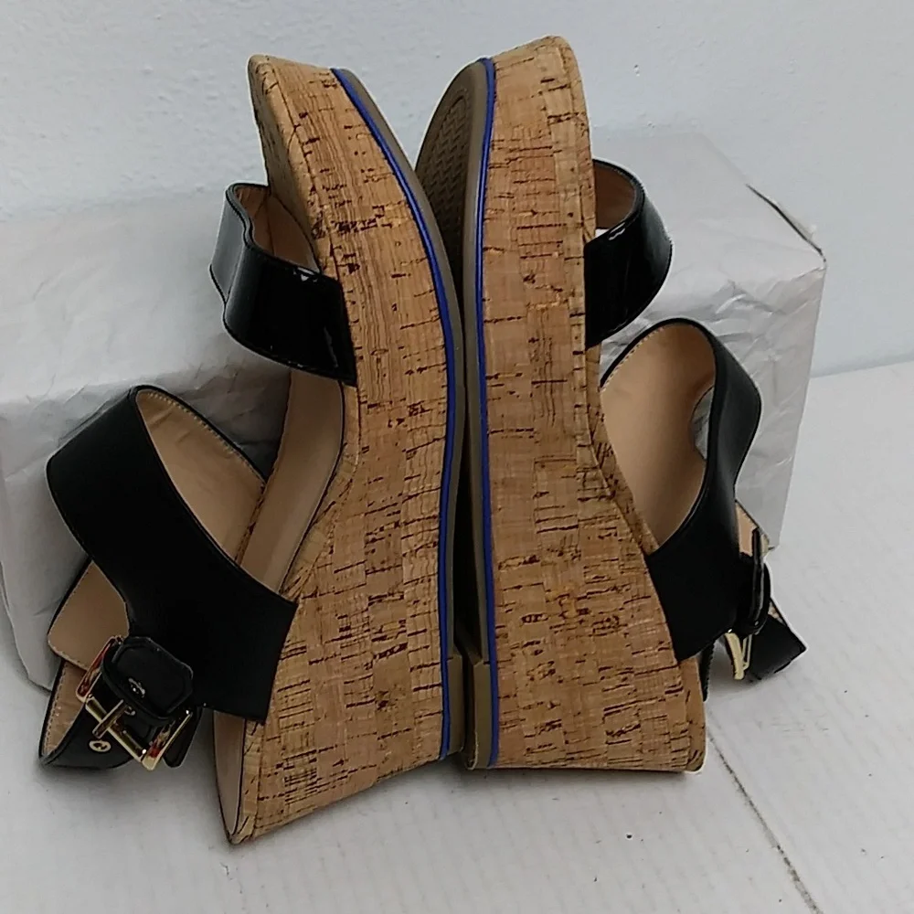 Tommy Hilfiger Maite 7M Slingback Cork Wedge Sandals Shoes